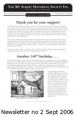 MAHS Newsletter no 2 Sept 2006 