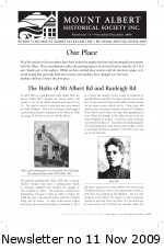 MAHS Newsletter no 11 Nov 2009