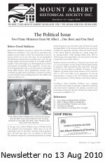 MAHS Newsletter no 13 August 2010