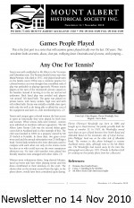 MAHS Newsletter no 14 Nov 2010