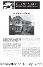 MAHS Newsletter no 16 Sept 2011