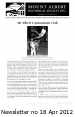 MAHS Newsletter no 18 April 2012