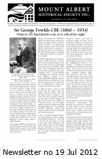 MAHS Newsletter no 19 July 2012