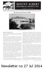 MAHS Newsletter no 27 July 2014