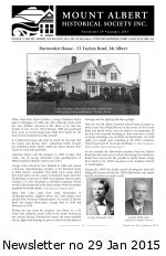 MAHS Newsletter no 29 Jan 2015