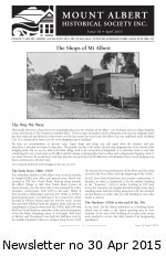 MAHS Newsletter no 30 April 2015