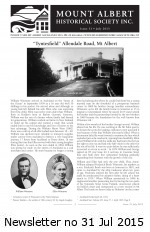 MAHS Newsletter no 31 July 2015