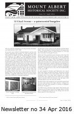 MAHS Newsletter no 34 April 2016