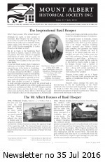 MAHS Newsletter no 35 July 2016