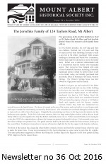 MAHS Newsletter no 36 Oct 2016