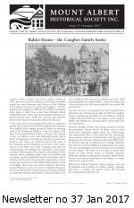 MAHS Newsletter no 37 Jan 2017