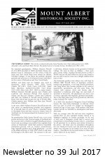 MAHS Newsletter no 39 July 2017